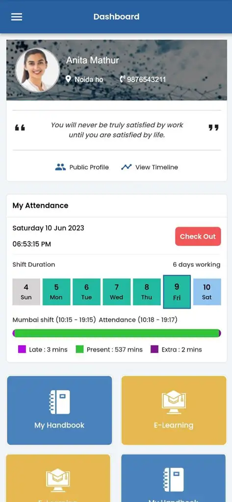 EmployeeVibes Mobile App Screen 3